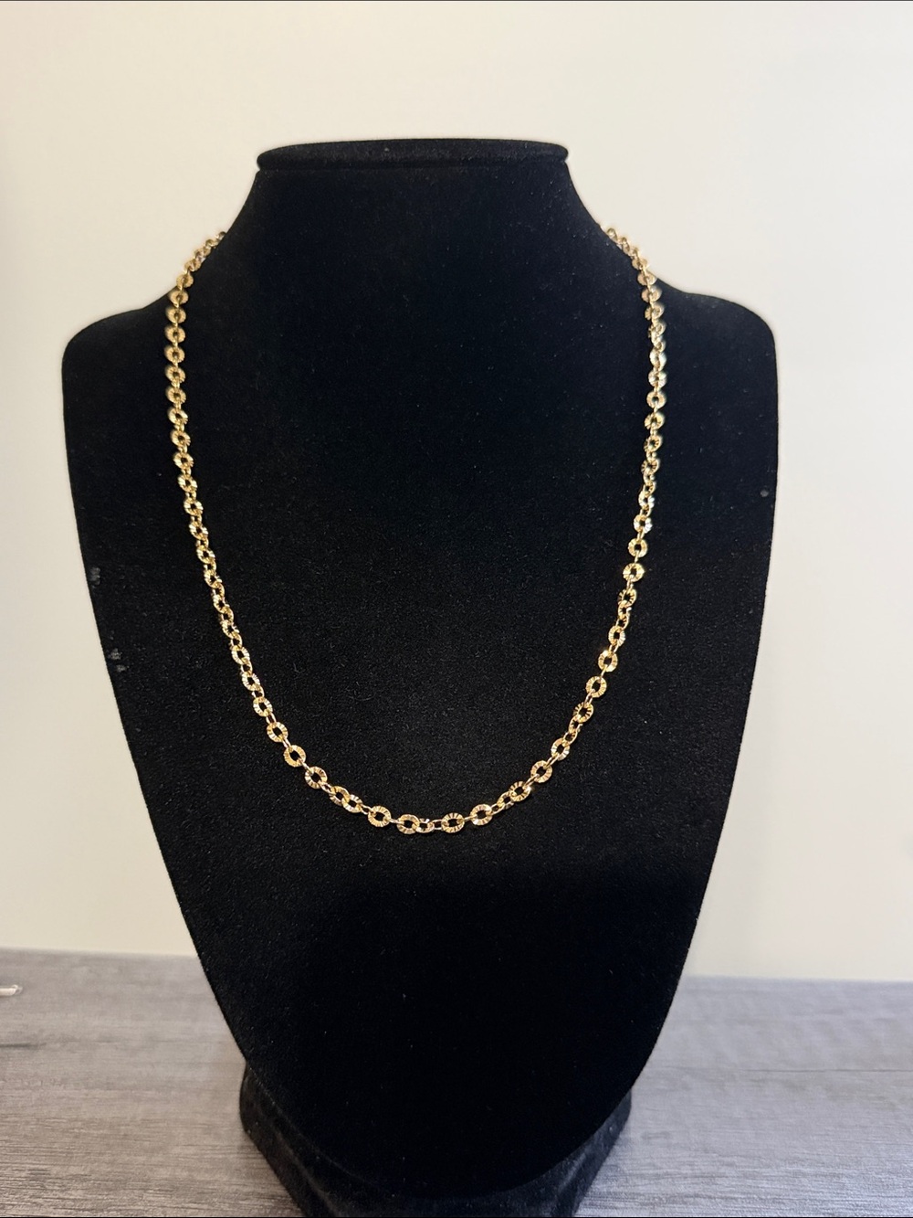 Gold plated stainless round link chain necklace